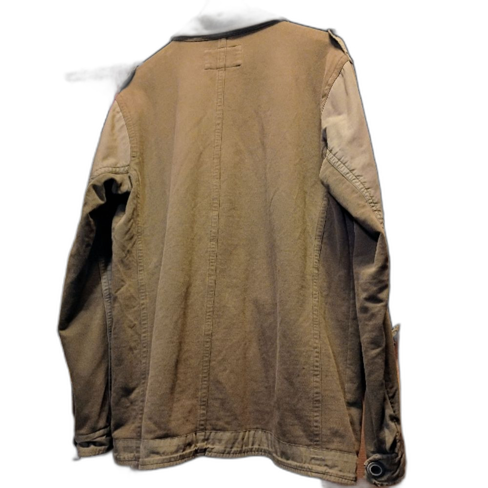 Vintage Y2K Hurley Military M-65 Field Jacket Olive Green Canvas Utility Shacket - Picture 2 of 14